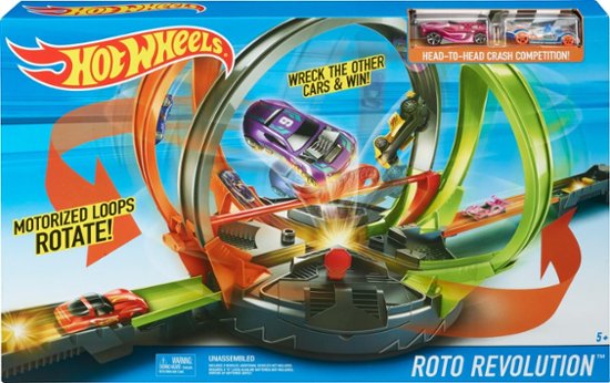 Hot Wheels - Roto Revolution Track Set - Gray/Green/Orange
